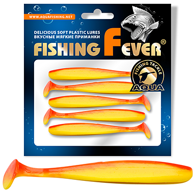 Риппер для рыбалки AQUA FishingFever SLIM, длина - 7,5cm, вес - 2,5g, упаковка 5 шт, цвет D026 (желто-оранжевый)