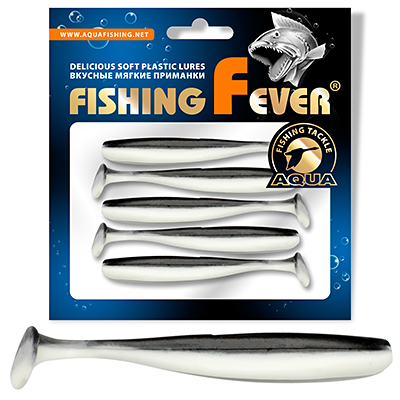Риппер для рыбалки AQUA FishingFever SLIM, длина - 7,5cm, вес - 2,5g, упаковка 5 шт, цвет WB (бело-черный)