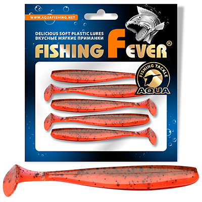 Риппер для рыбалки AQUA FishingFever SLIM, длина - 7,5cm, вес - 2,5g, упаковка 5 шт, цвет WH10 (красно-черный)