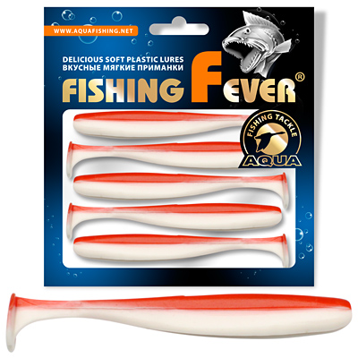 Риппер для рыбалки AQUA FishingFever SLIM, длина - 10,0cm, вес - 5,0g, упаковка 5 шт, цвет 003 (бело-красный)
