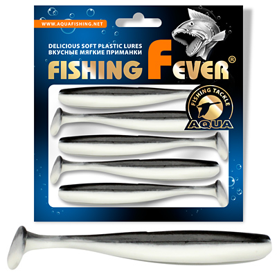 Риппер для рыбалки AQUA FishingFever SLIM, длина - 10,0cm, вес - 5,0g, упаковка 5 шт, цвет WB (бело-черный)