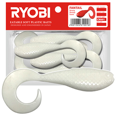 Риппер-твистер Ryobi FANTAIL (62mm), цвет CN001 (white night), (5шт)