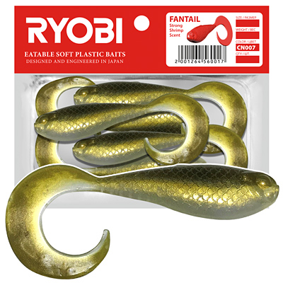 Риппер-твистер Ryobi FANTAIL (62mm), цвет CN007 (spring lamprey), (5шт)