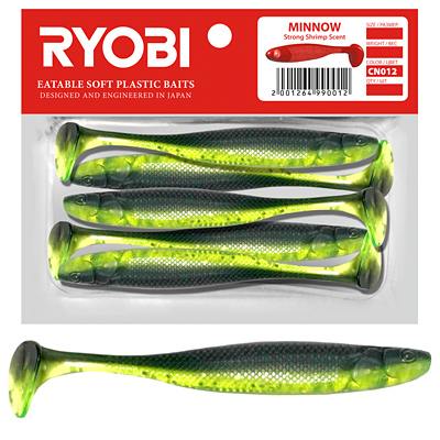 Риппер Ryobi MINNOW (76mm), цвет CN012 (fresh kiwi), (5шт)