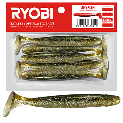 Риппер Ryobi SKYFISH (88mm), цвет CN006 (swamp bird), (5шт)
