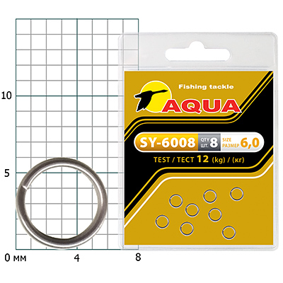 Кольцо заводное AQUA SY-6008 6,0mm (8шт)